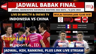 Jadwal Final Indonesia Master 2022 Terbaru Hari Ini Sabtu 4 Mei 2024